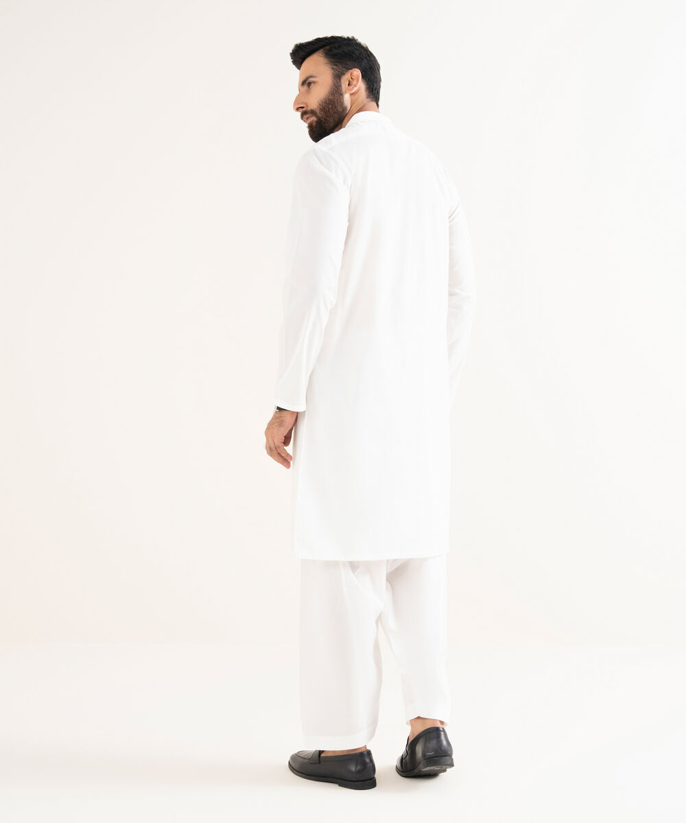 Men's 100% Cotton Plain White  Kurta Shalwar