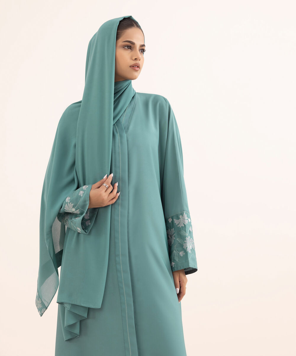 Women's Blue Nida Abaya Set