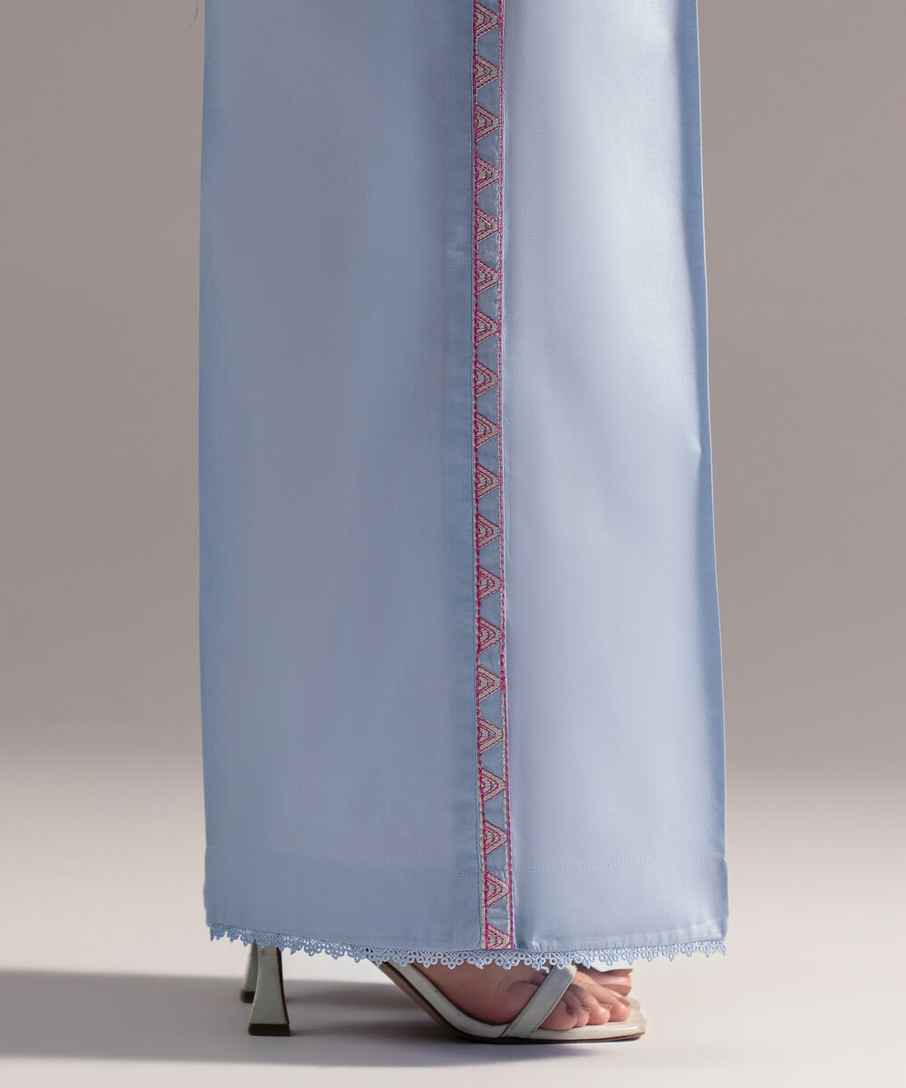 Women's RTW Cambric Embroidered Ice Blue Culottes