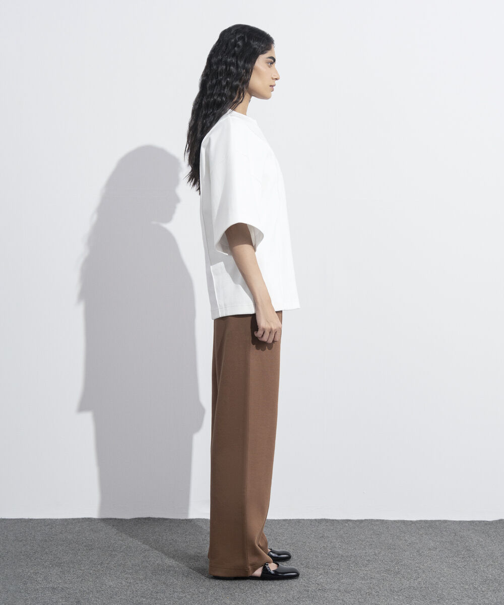 Women's Western Wear White Loose Fit Jersey T-Shirt