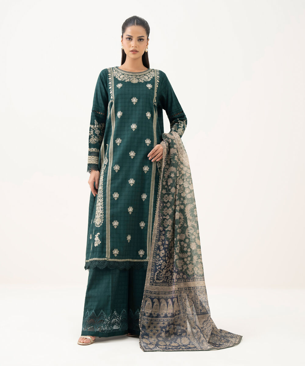 Women's Manaar Green Printed Dupatta