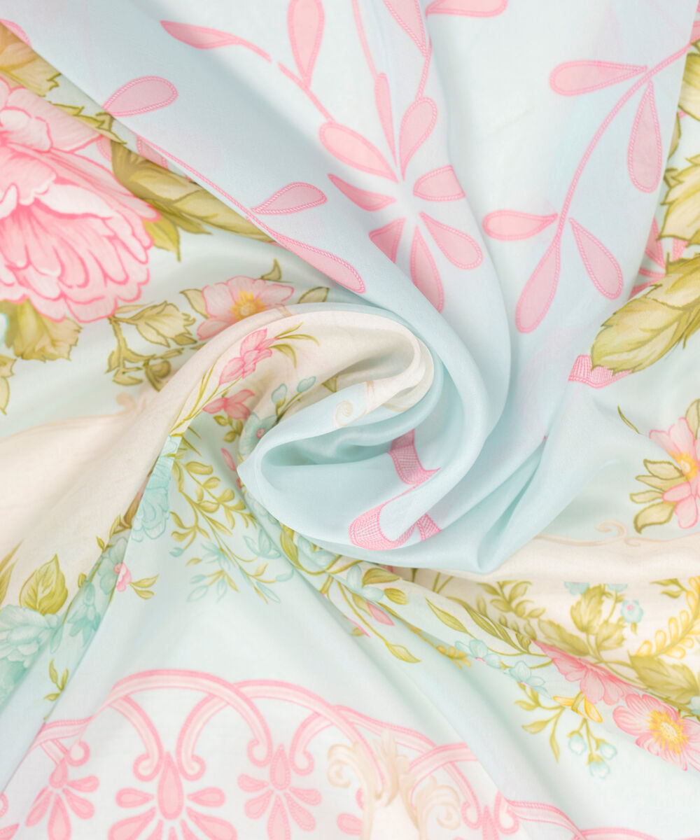 Blended Silk Printed Blue Dupatta