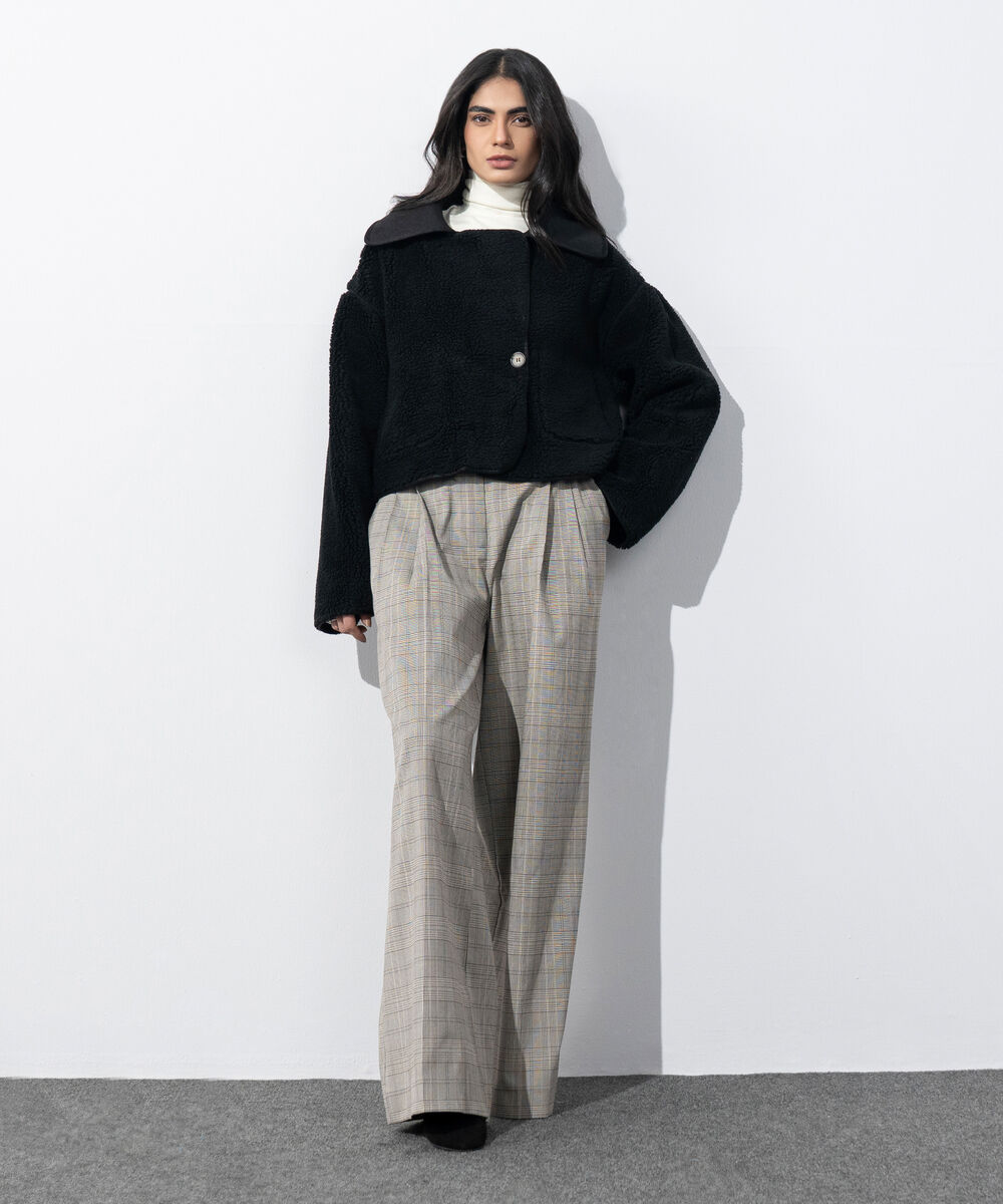 Women's Western Wear Black Reversible Short Jacket