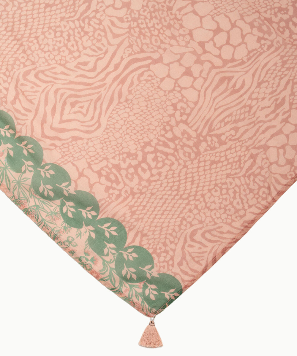Lawn Printed Peach Dupatta