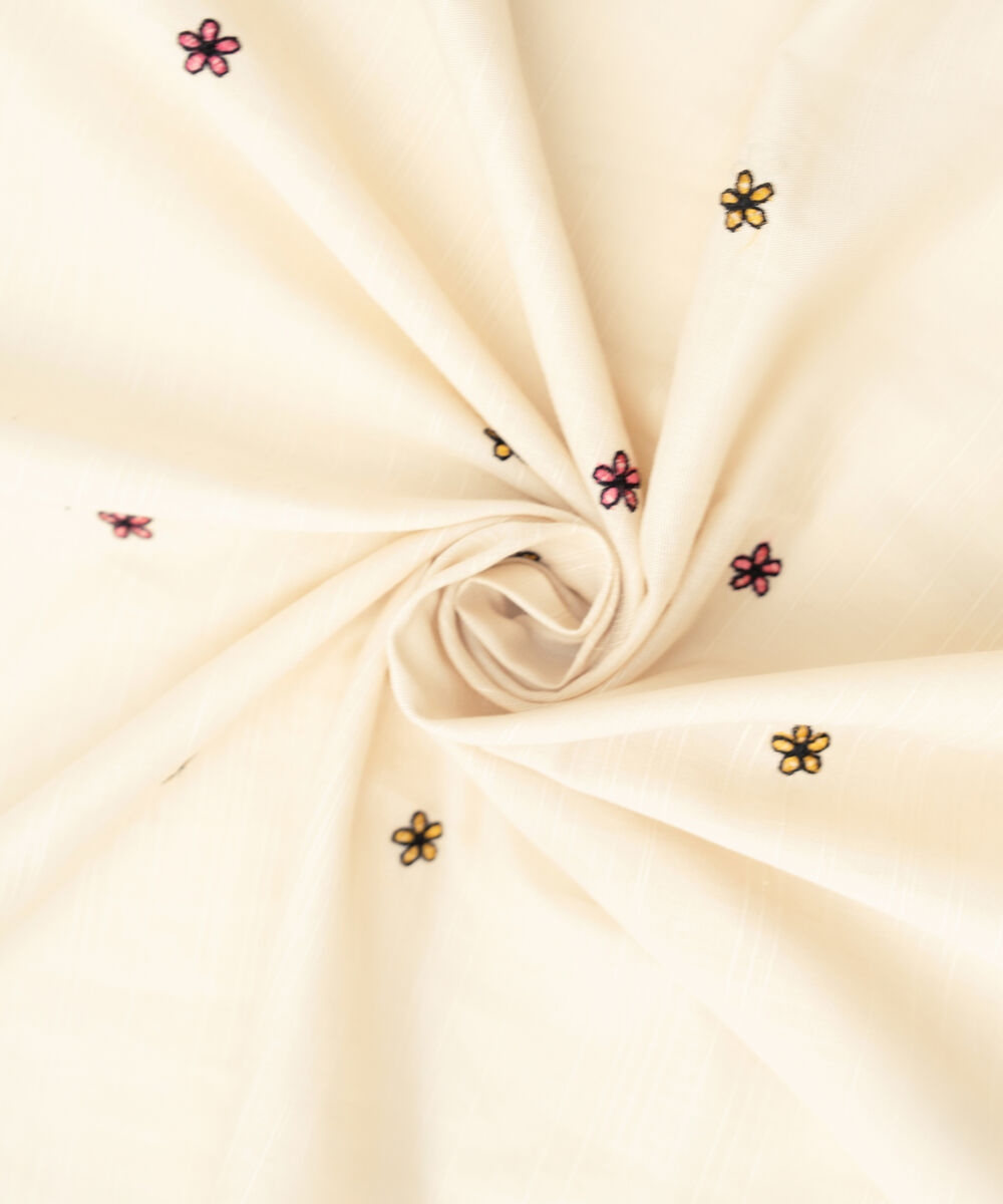 Light Khaddar Embroidered Off White Dupatta