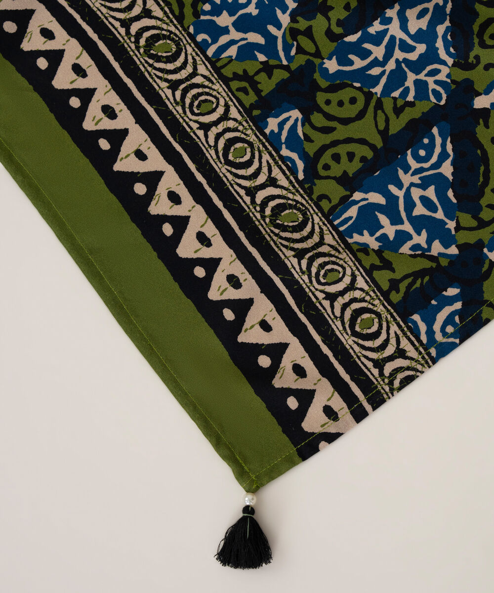 Printed Linen Green Dupatta