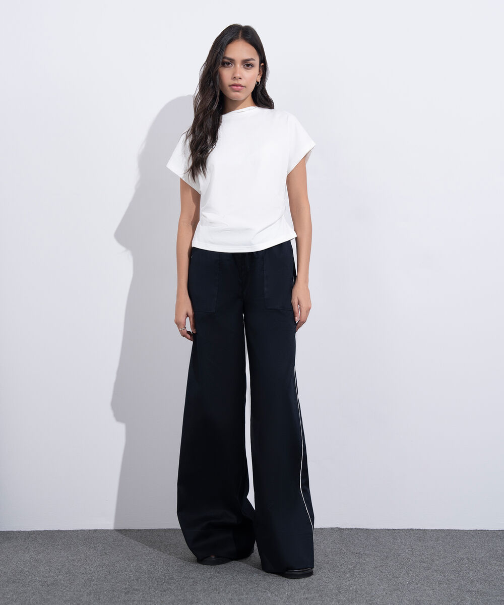 Women's Western Wear White Short Sleeve Kimono T-Shirt