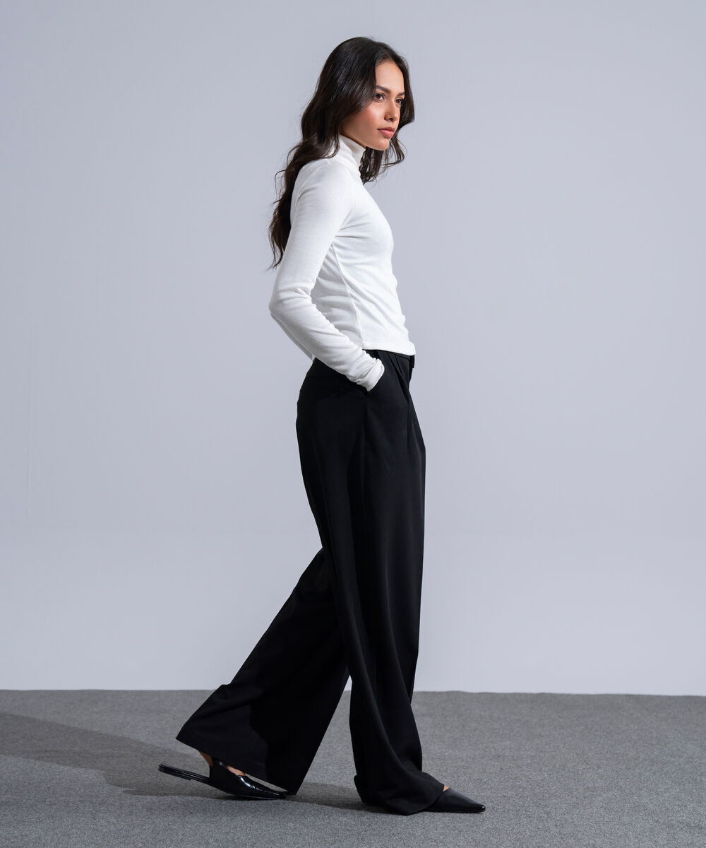 Women's Western Wear Black Straight-Fit Trousers