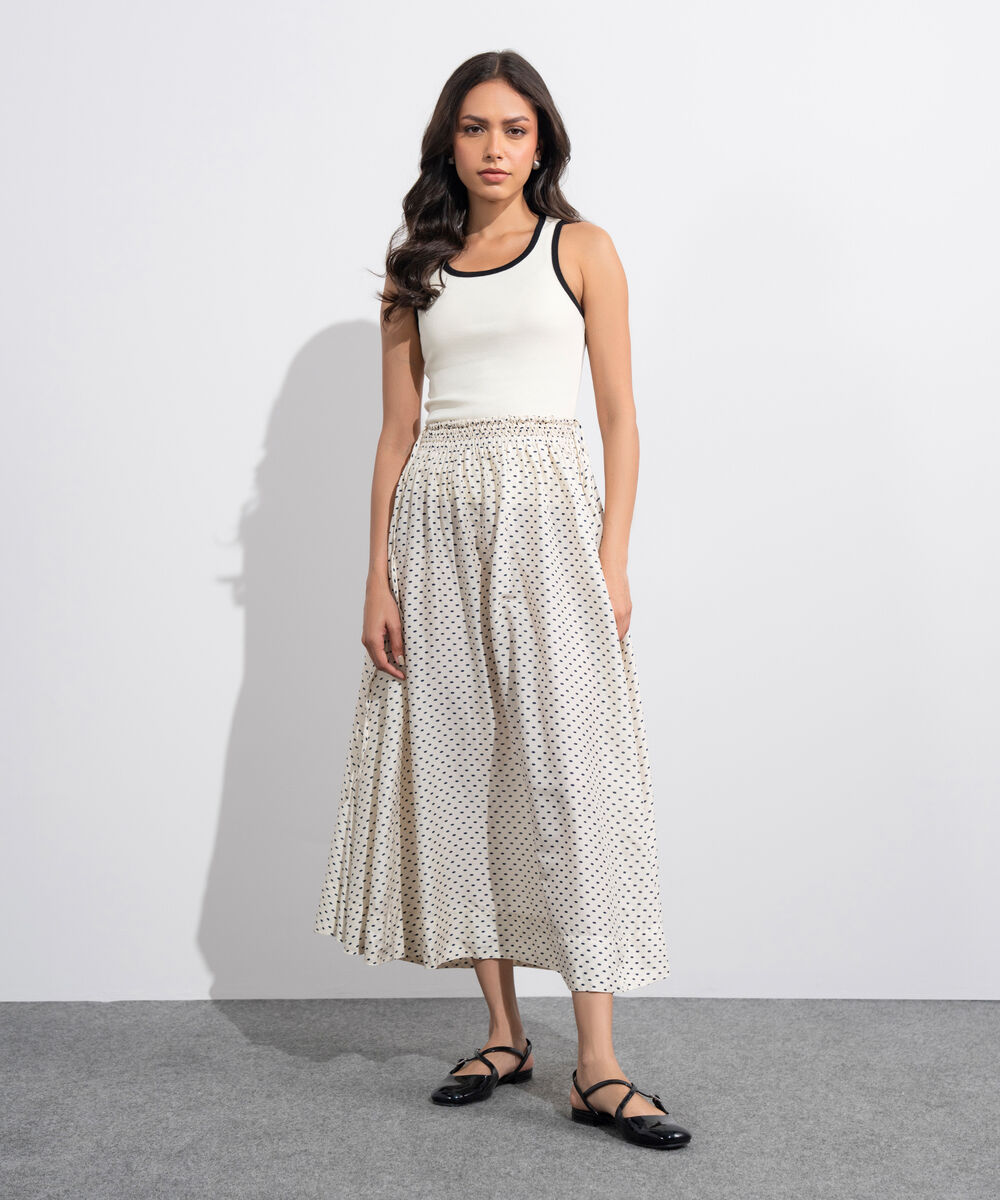 Women's Western Off  White Ribbed Ringer Tank Top