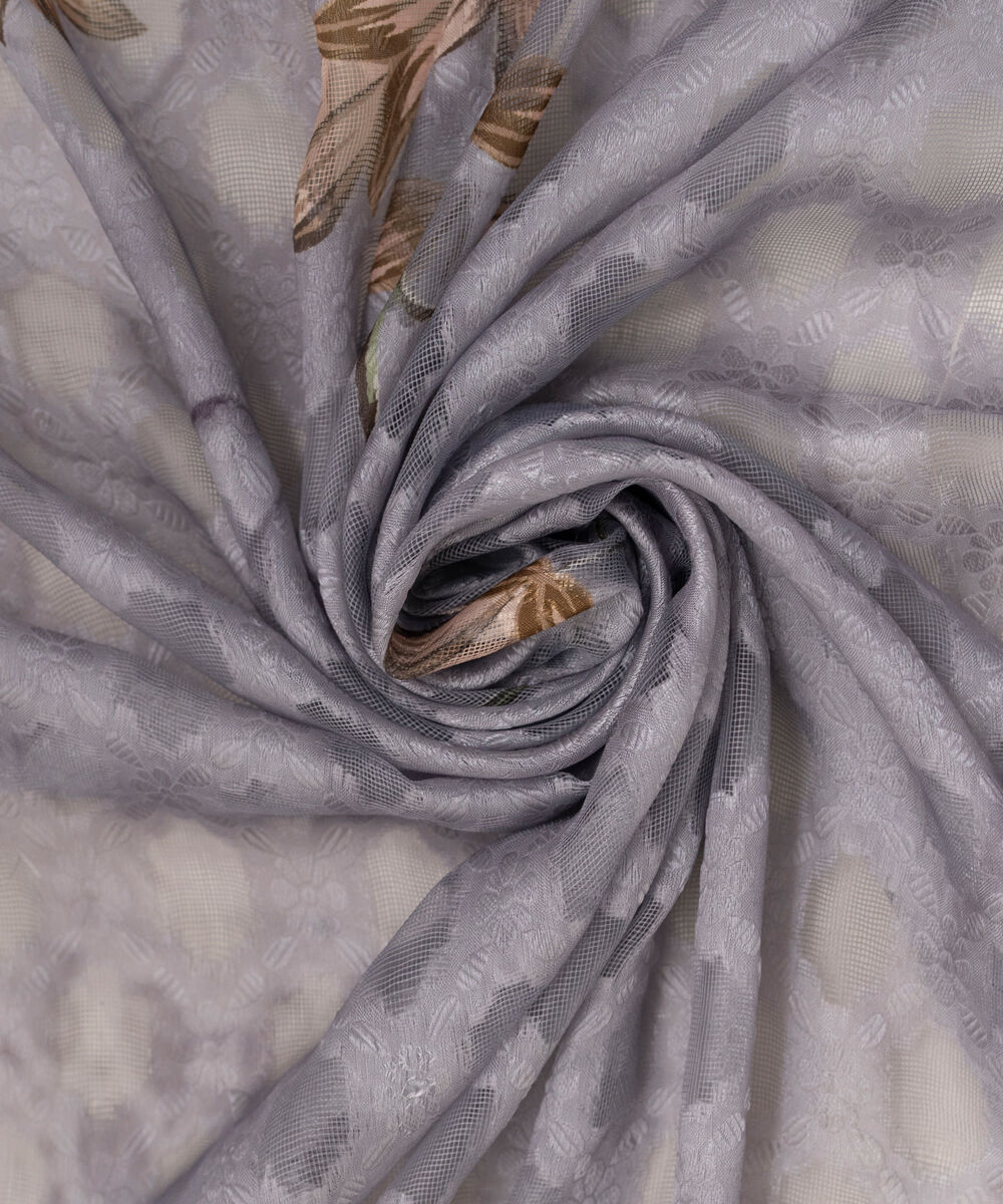 Women's RTW Brochea Jacquard Printed Purple Dupatta