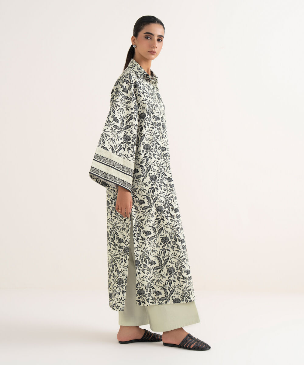 Women's Unstitched Cotton Printed Multi Two Piece Suit