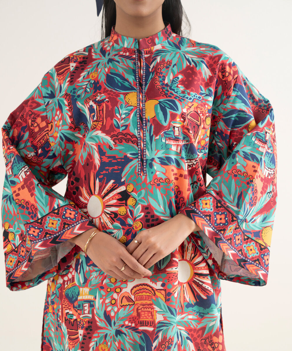 Women's Unstitched Lawn Printed Multi Shirt