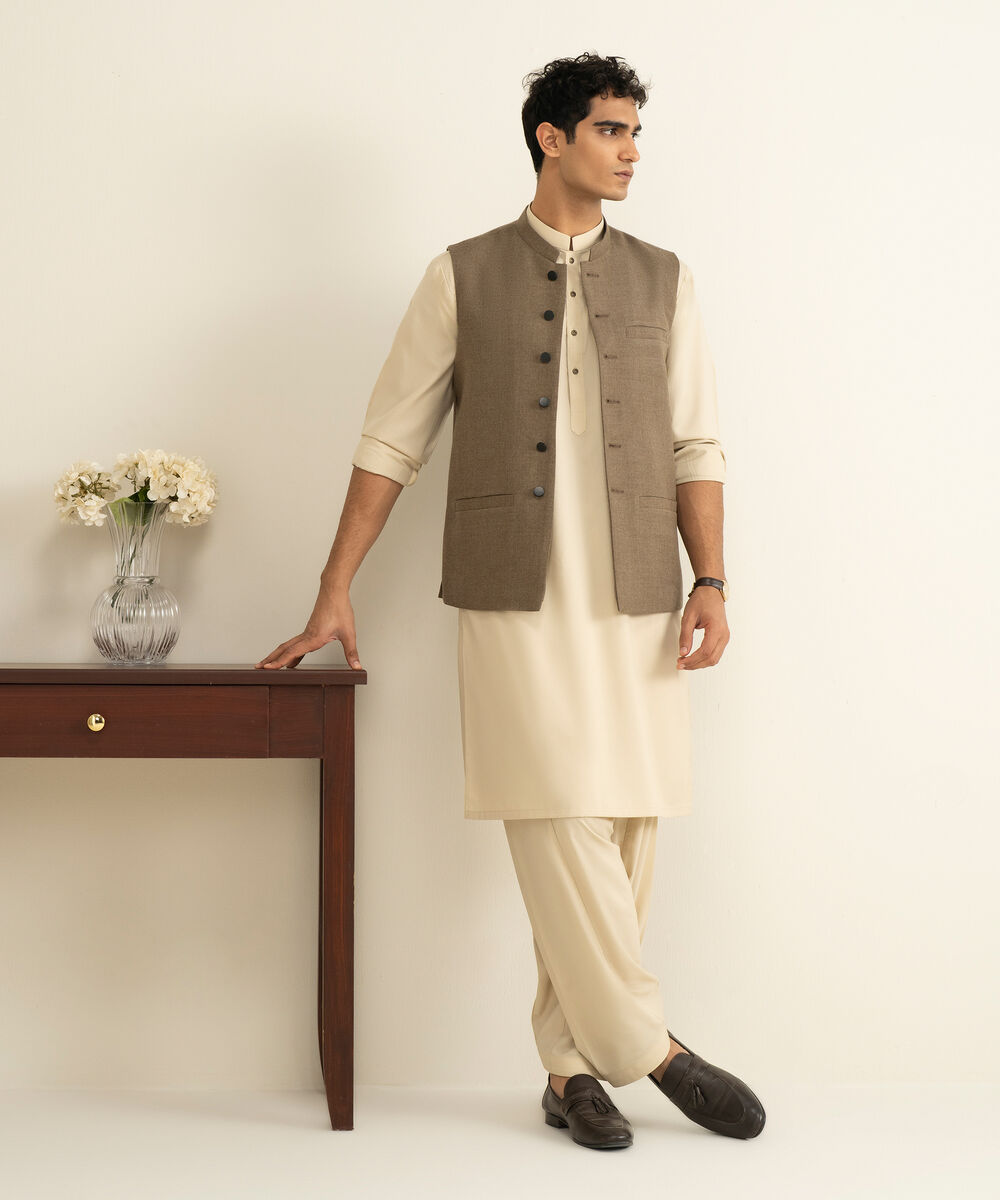 Men's brown Luxury Viscose Waistcoat