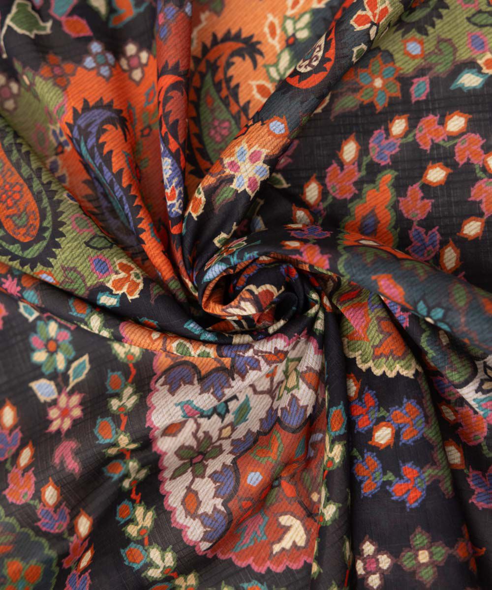 Textured Voile Multi Printed Dupatta