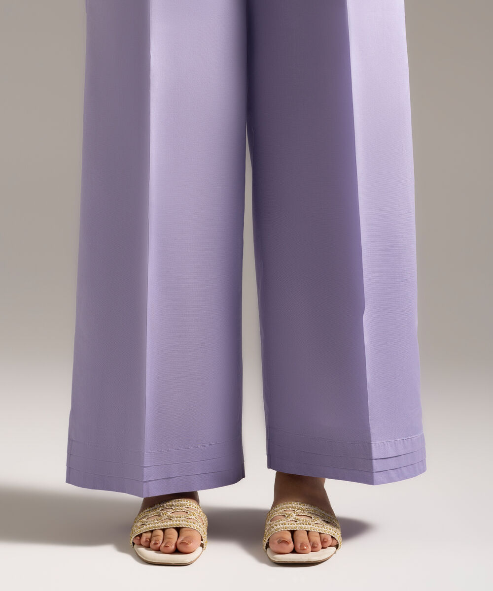 Women's RTW Cambric Solid Purple Culottes