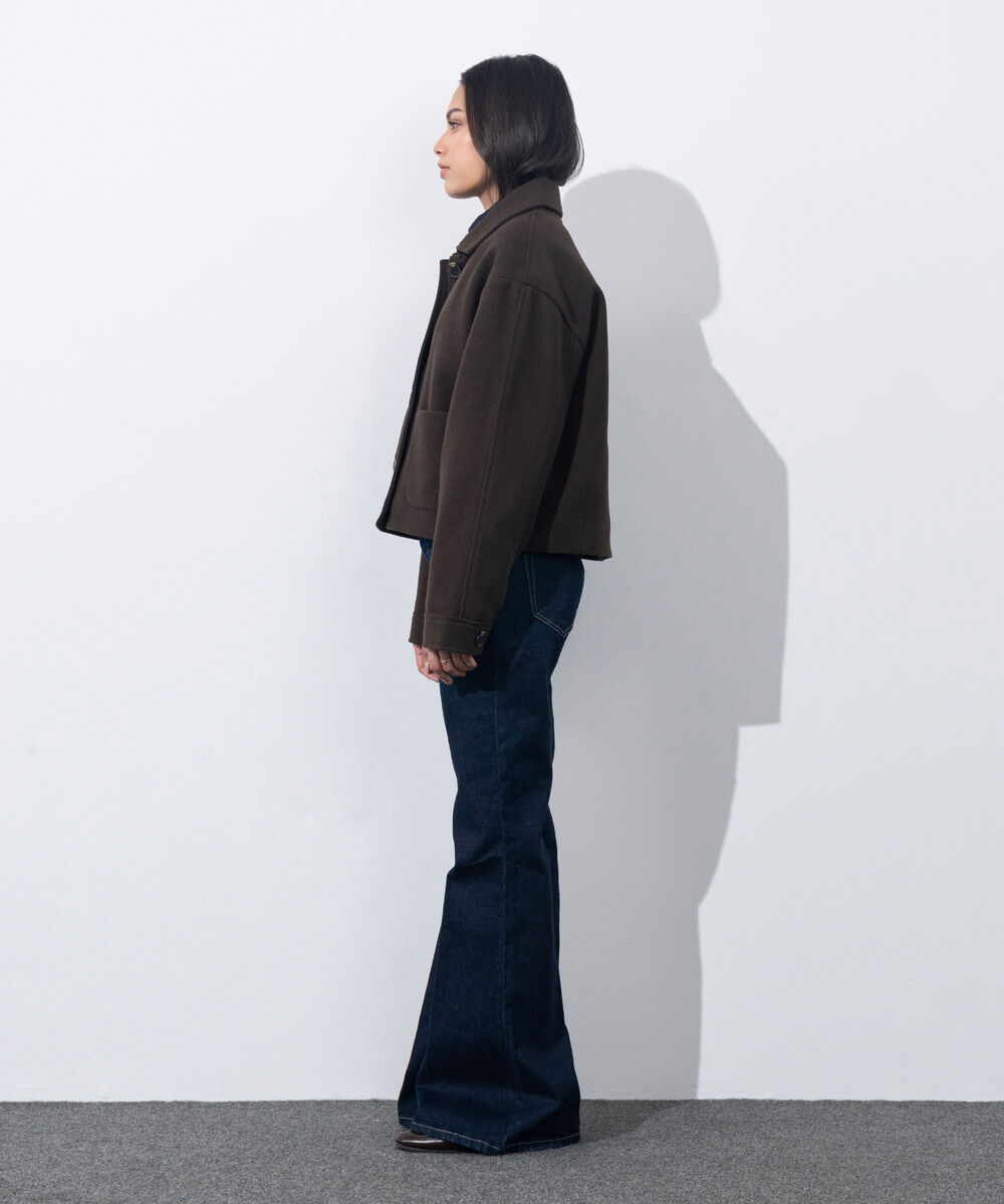 Women's Western Wear Brown Short Woollen Effect Coat