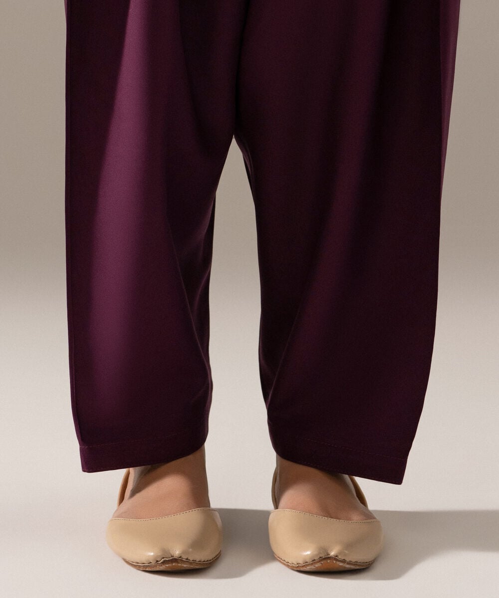 Women's RTW Viscose Marina Solid Purple Shalwar
