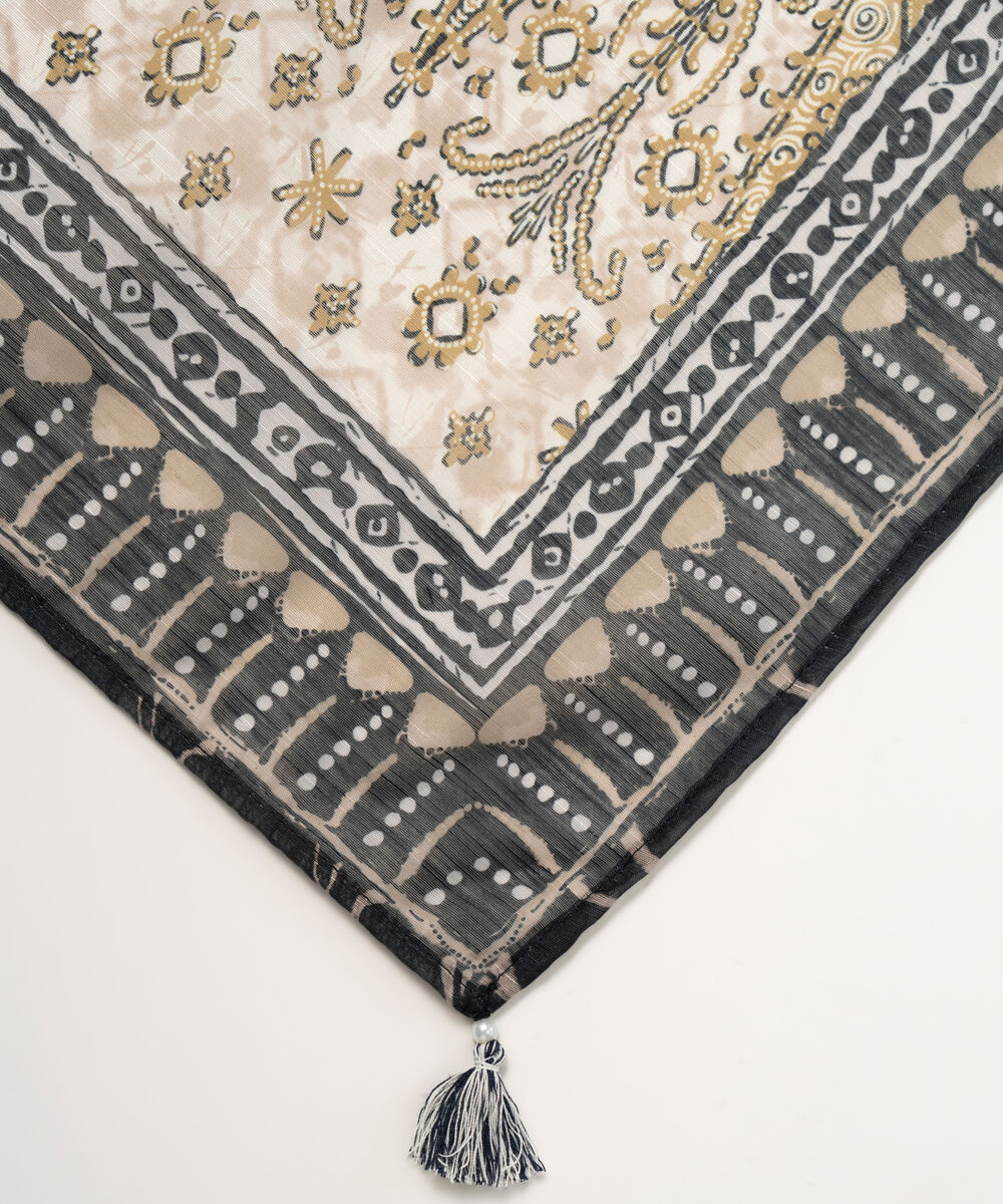 Manaar Printed Black Dupatta