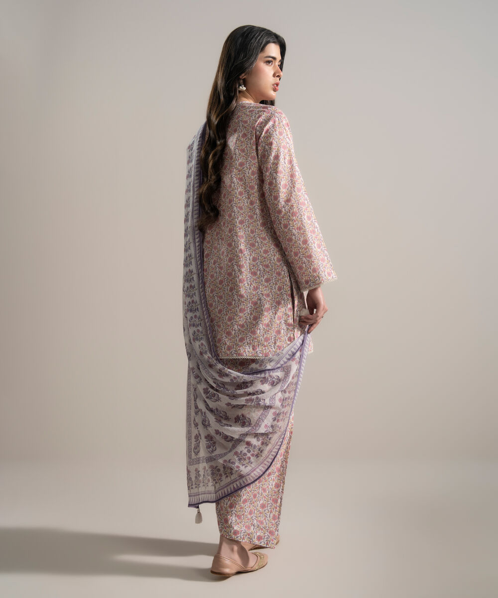 Women's RTW Cambric Embroidered White 3 Piece Suit