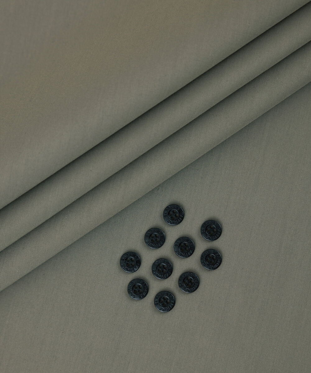 Men's Unstitched 2-Piece Luxe Wash & Wear Olive Suit