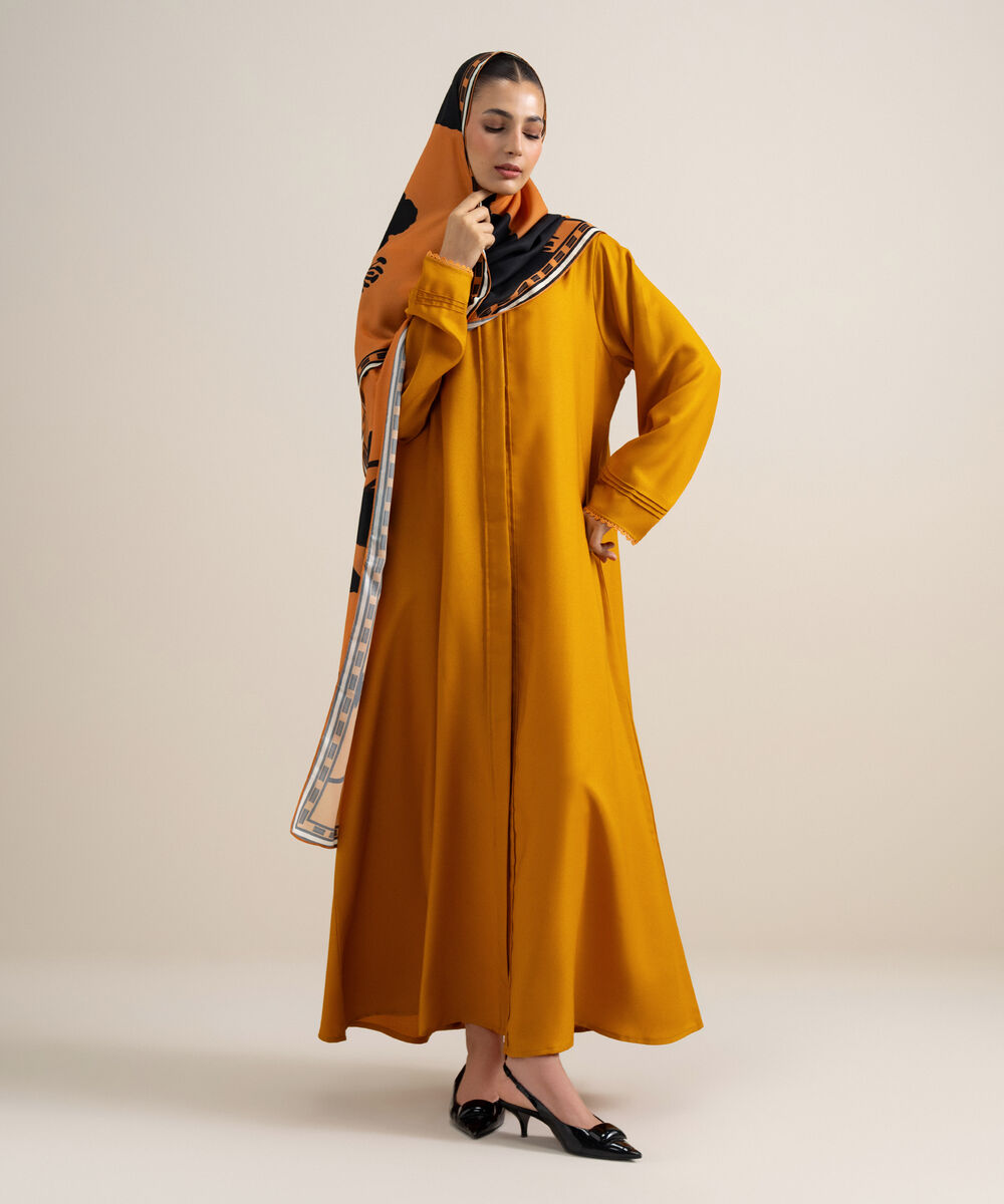Women's Mustard  Abaya Set