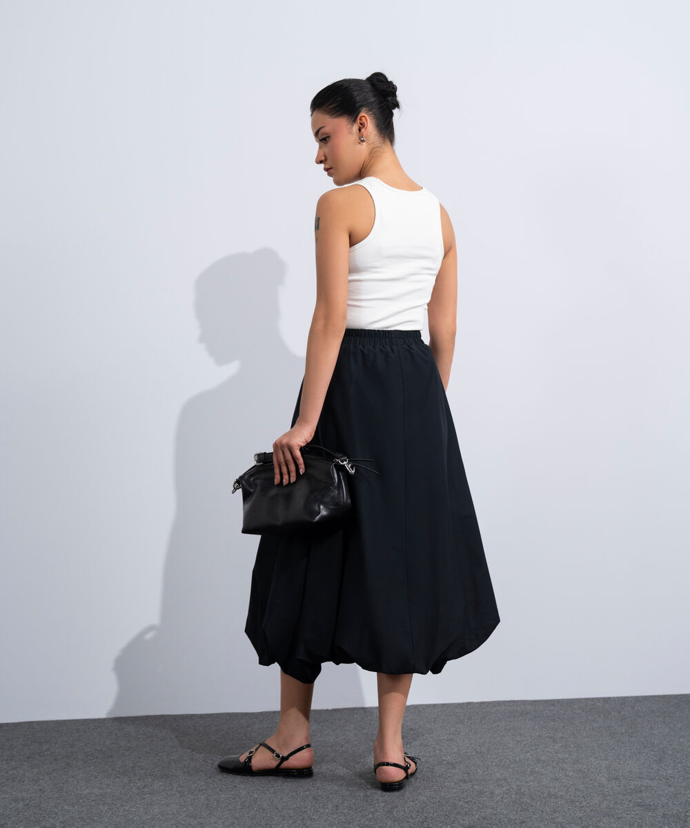 Women's Western Black Balloon Skirt