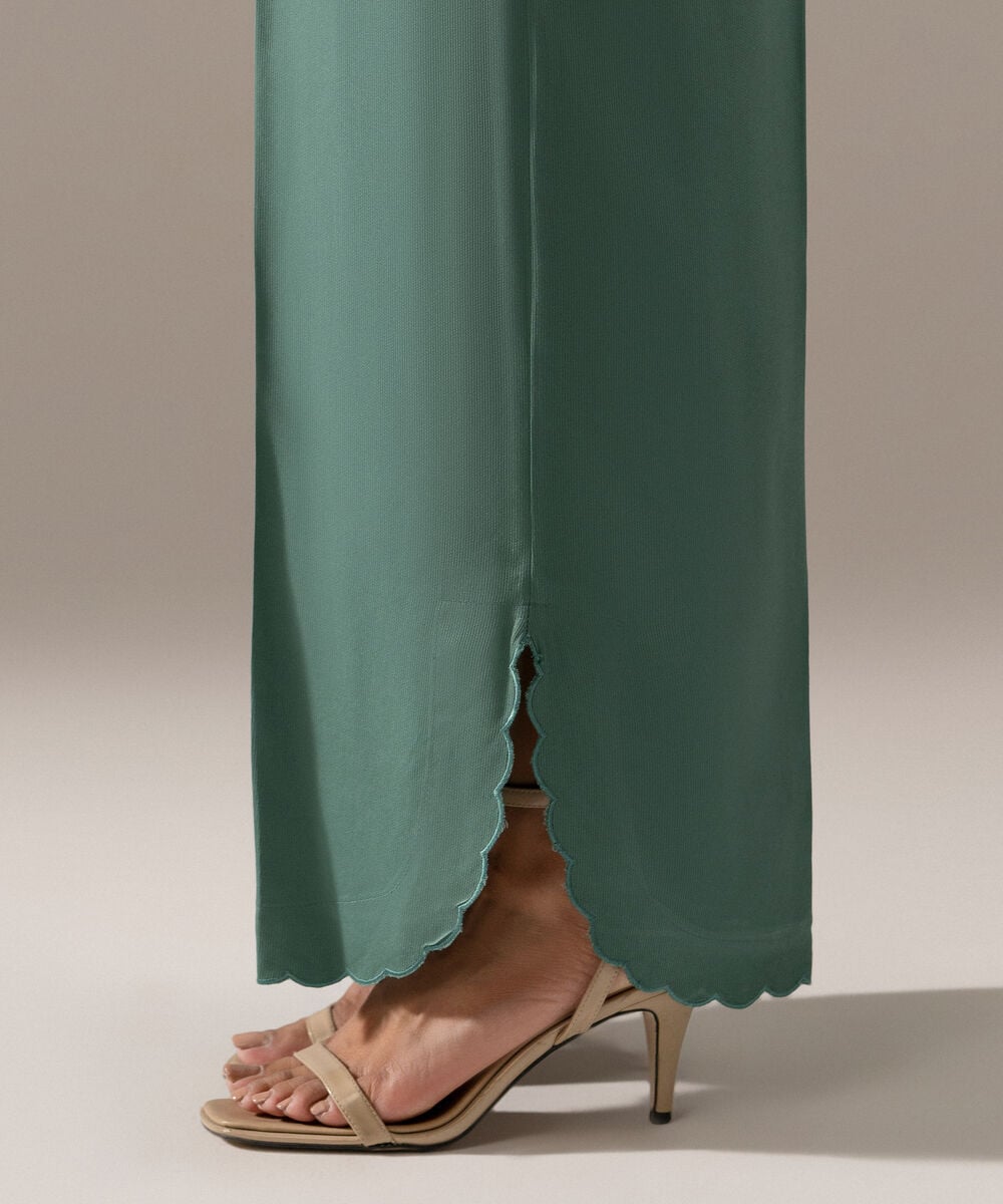 Women's RTW Bedford Solid Seafoam Green Culottes