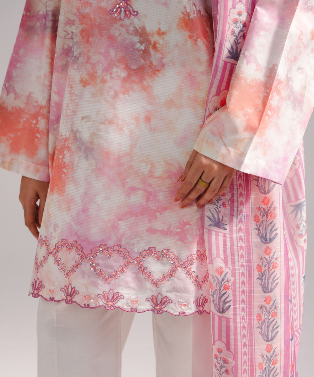 Women's RTW Zari Lawn Embroidered White 3 Piece Suit