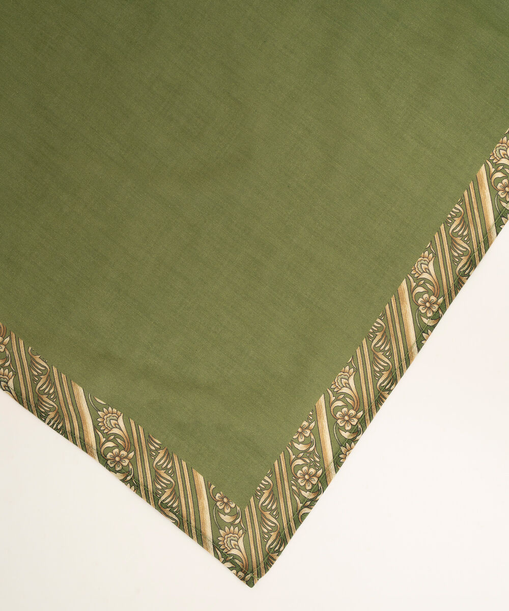 Textured Voile Printed Green Dupatta