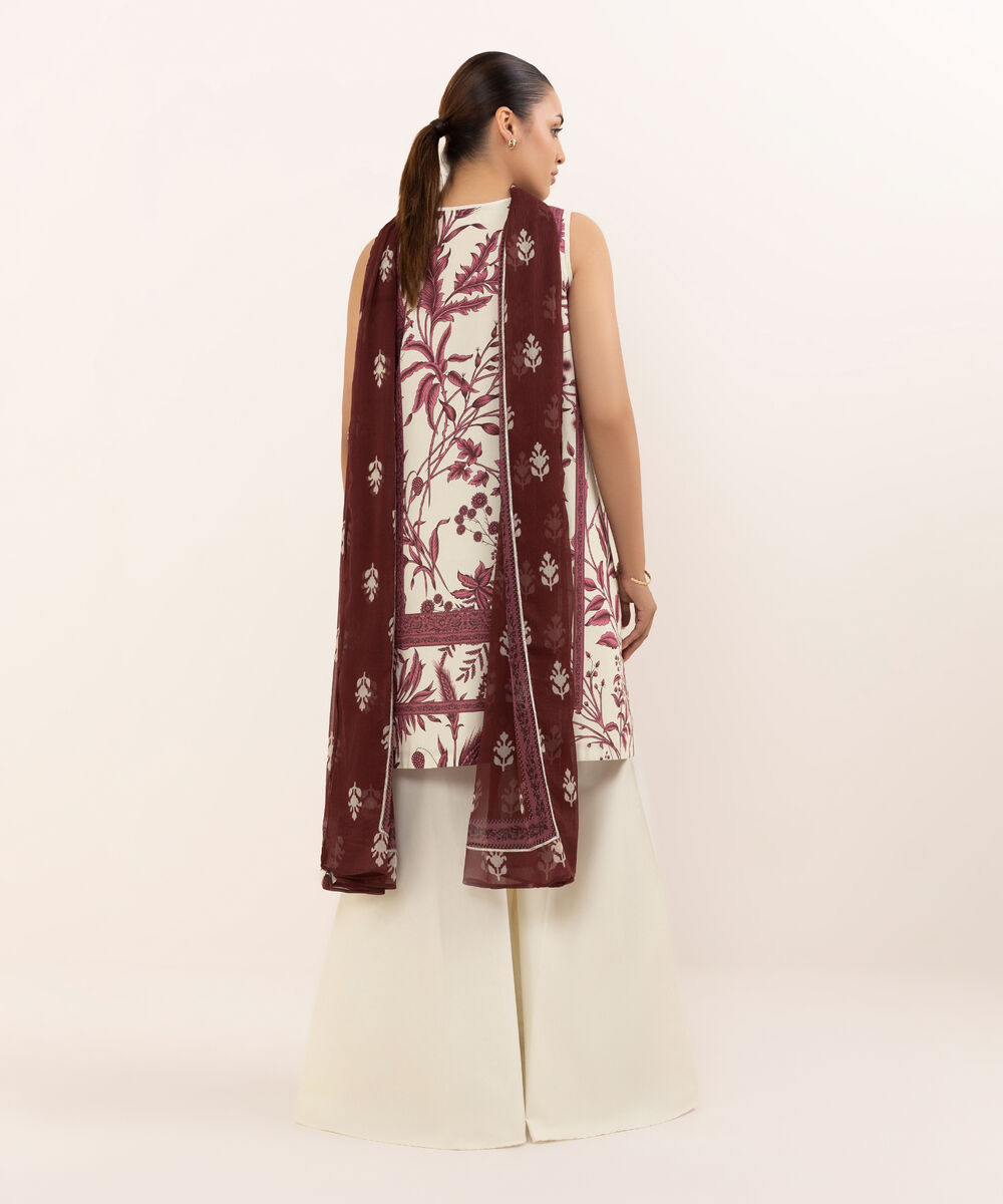 Women's Unstitched Cotton Embroidered Multi Three Piece Suit