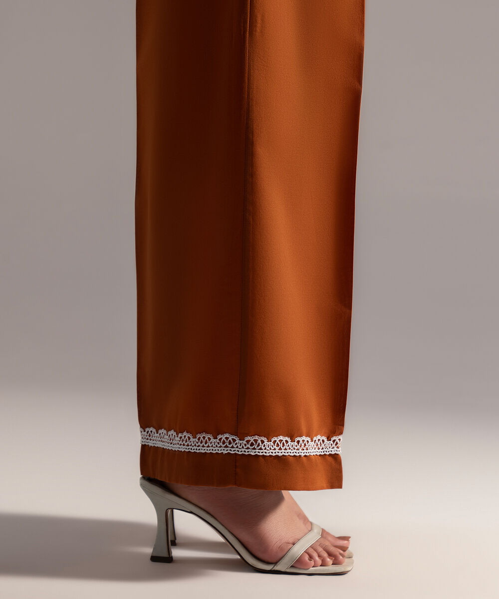 Women's RTW Cambric Solid Rust Culottes