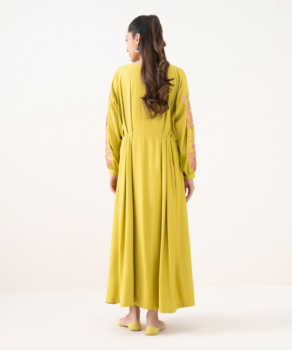 Women's RTW Viscose Marina Green Dyed Dress