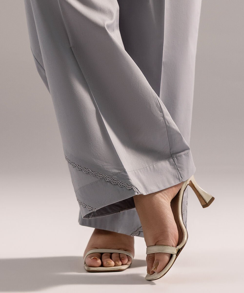 Women's RTW Cambric Solid Grey Culottes