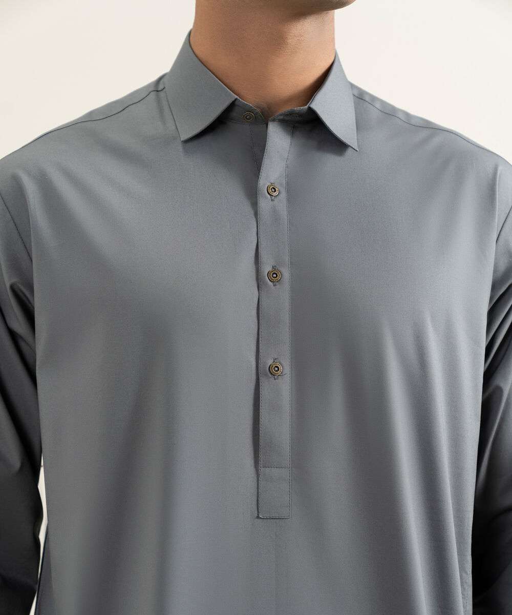 Men's Stitched Grey Kameez Shalwar