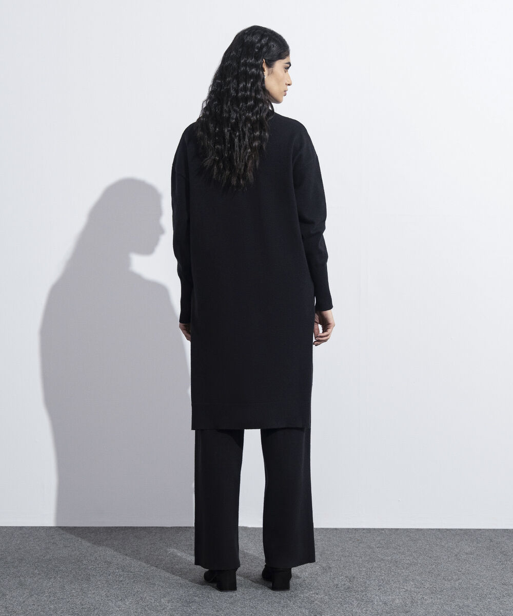 Women's Western Wear Black Sweater Knit Long Top