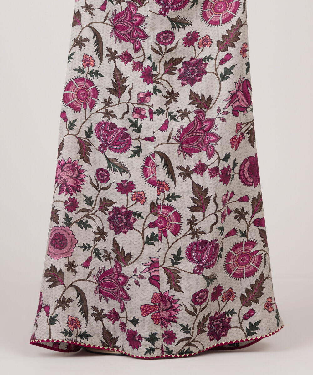 Women's RTW Viscose Raw Silk Multi Printed Flared Pants