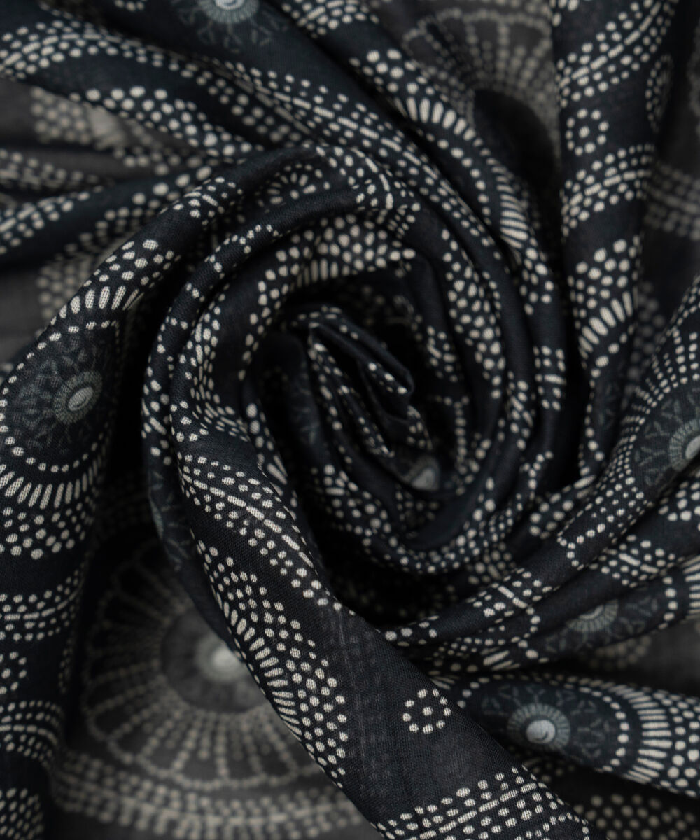 Lawn Printed Black Dupatta