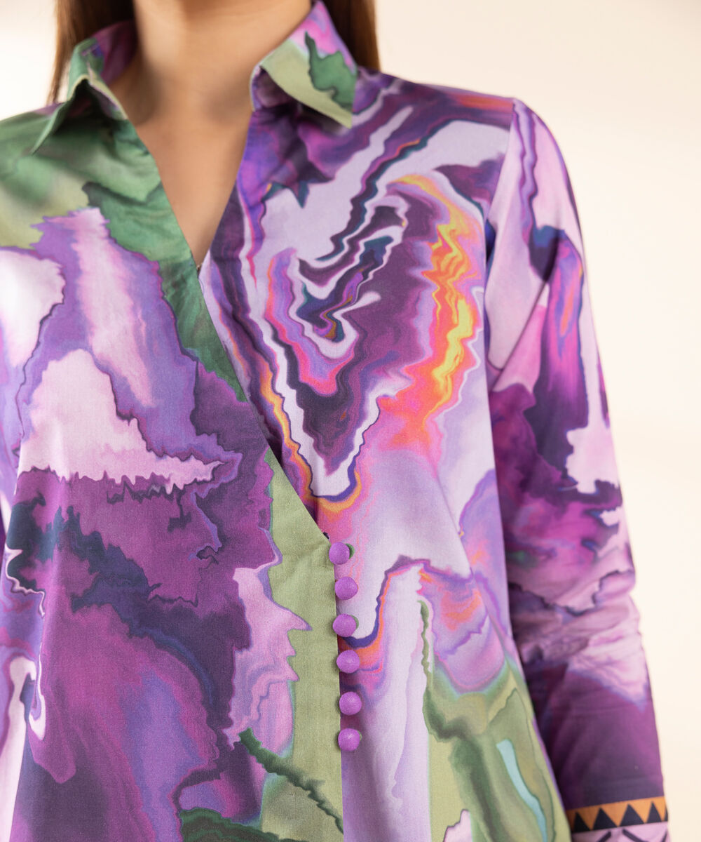 Women's Unstitched Lawn Printed Multi Shirt