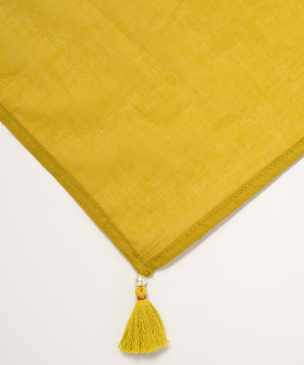 Lawn Solid Yellow Dupatta