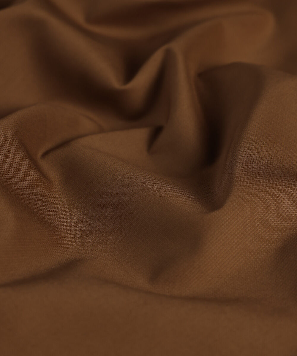 Men's Unstitched Cotton Dobby Brown Full Suit Fabric