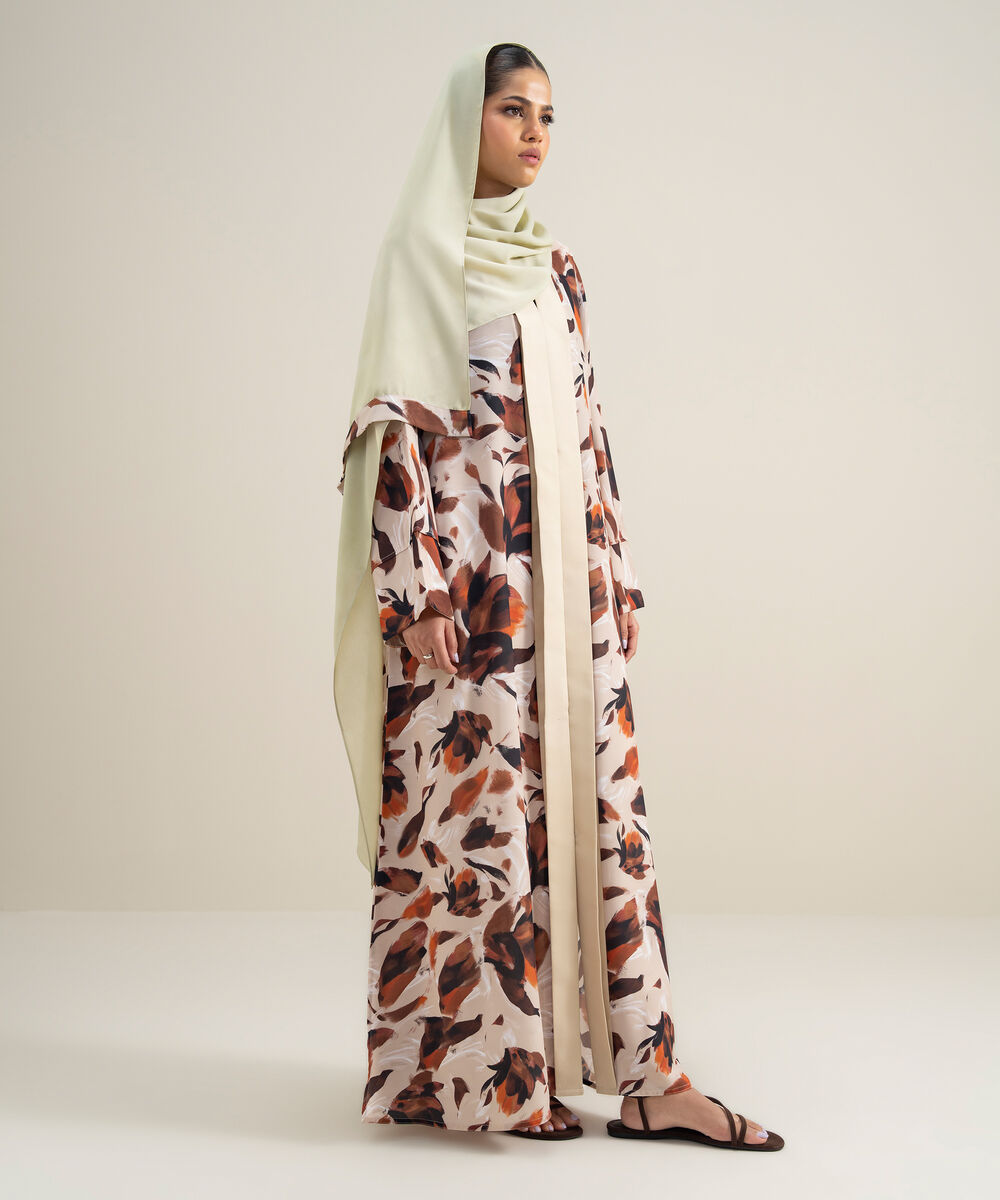 Women's Polyester Multi Printed Abbaya Set