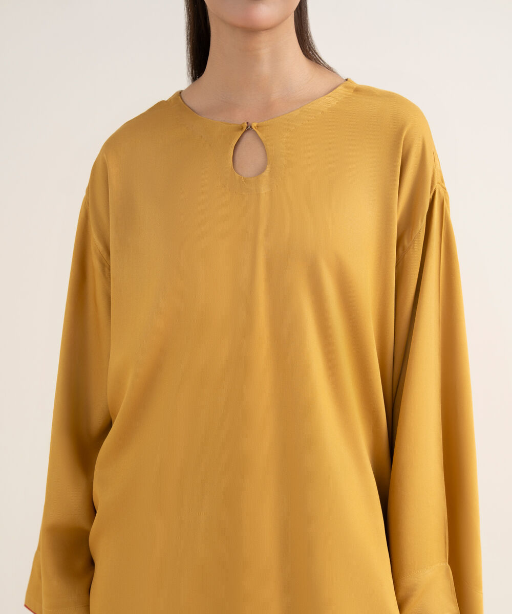 Women's RTW Bedford Solid Mustard Straight Shirt