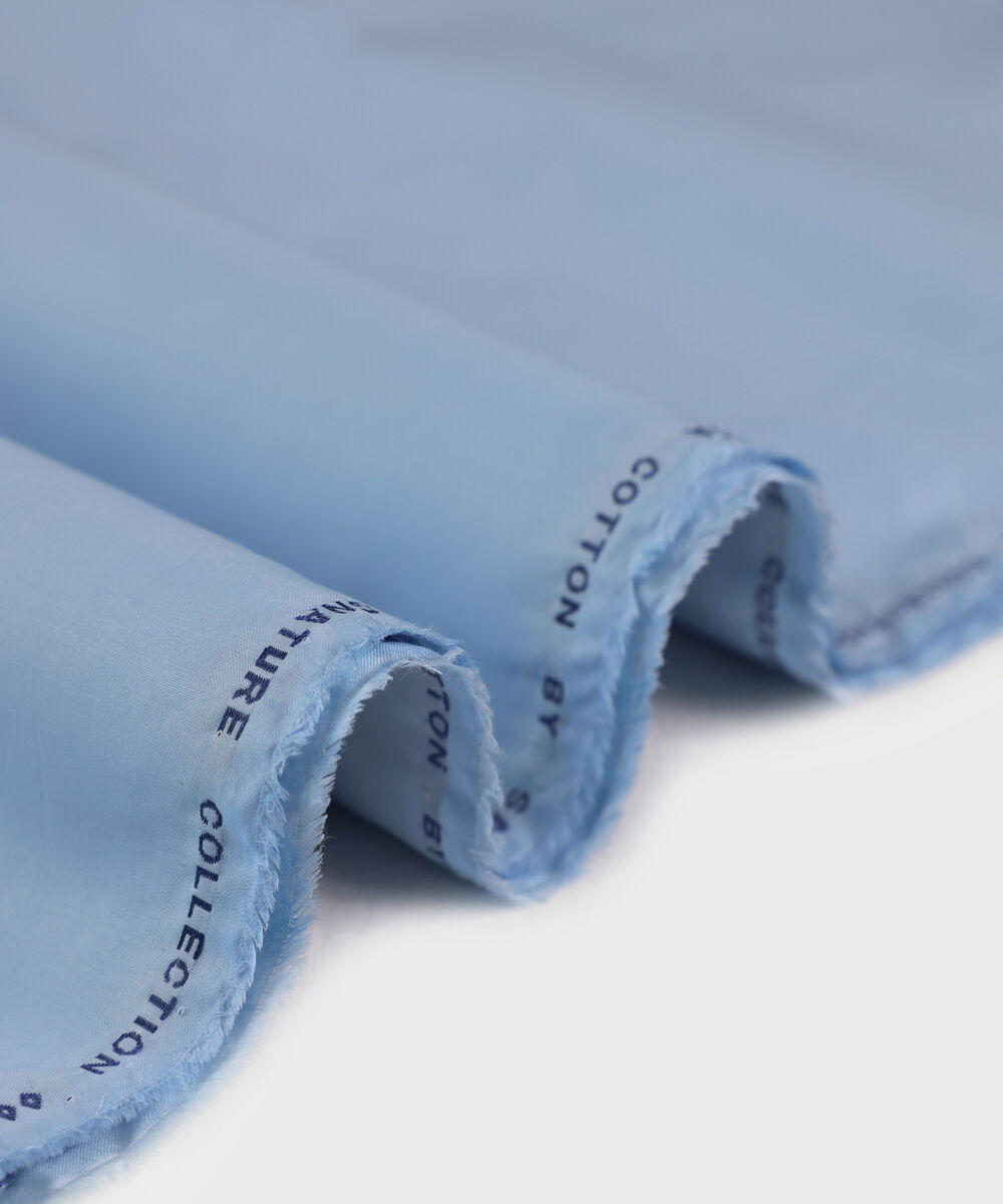 Men's Unstitched Premium Latha  Blue Full Suit Fabric