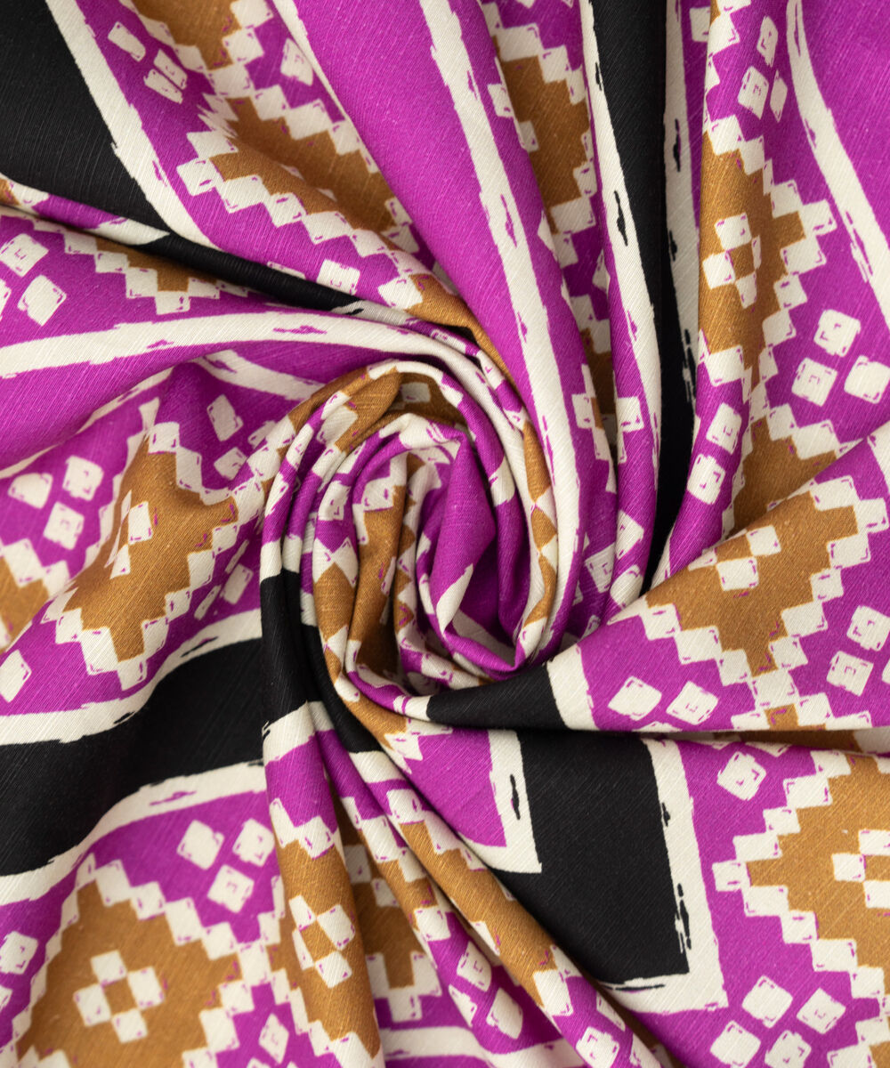 Linen Printed Mustard Brown Dupatta