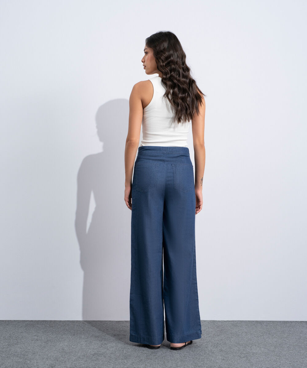 Women's Western Rinse Wash Wrap-Around Denim Trousers