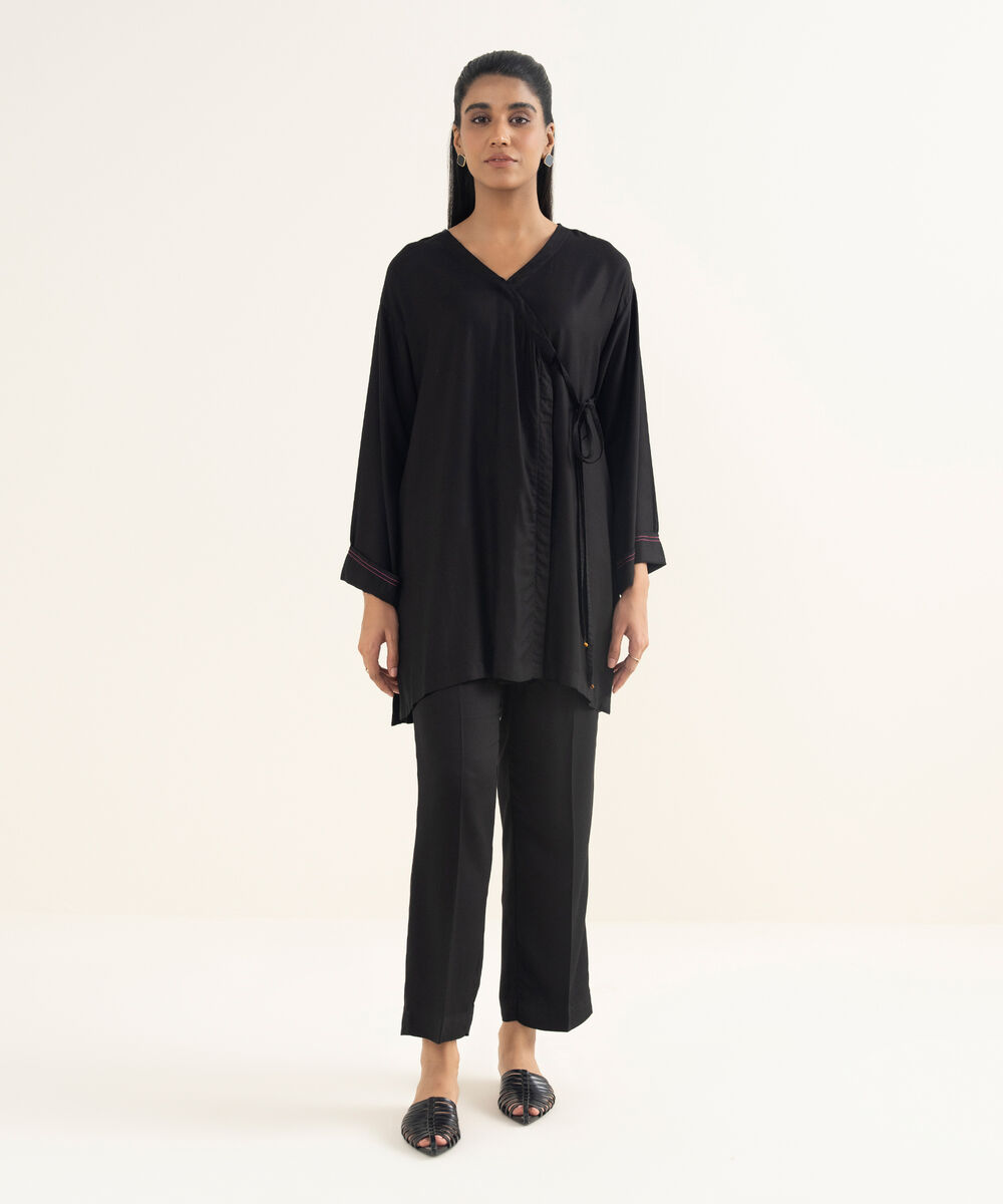 Women's RTW Bedford  Solid Black Wrap