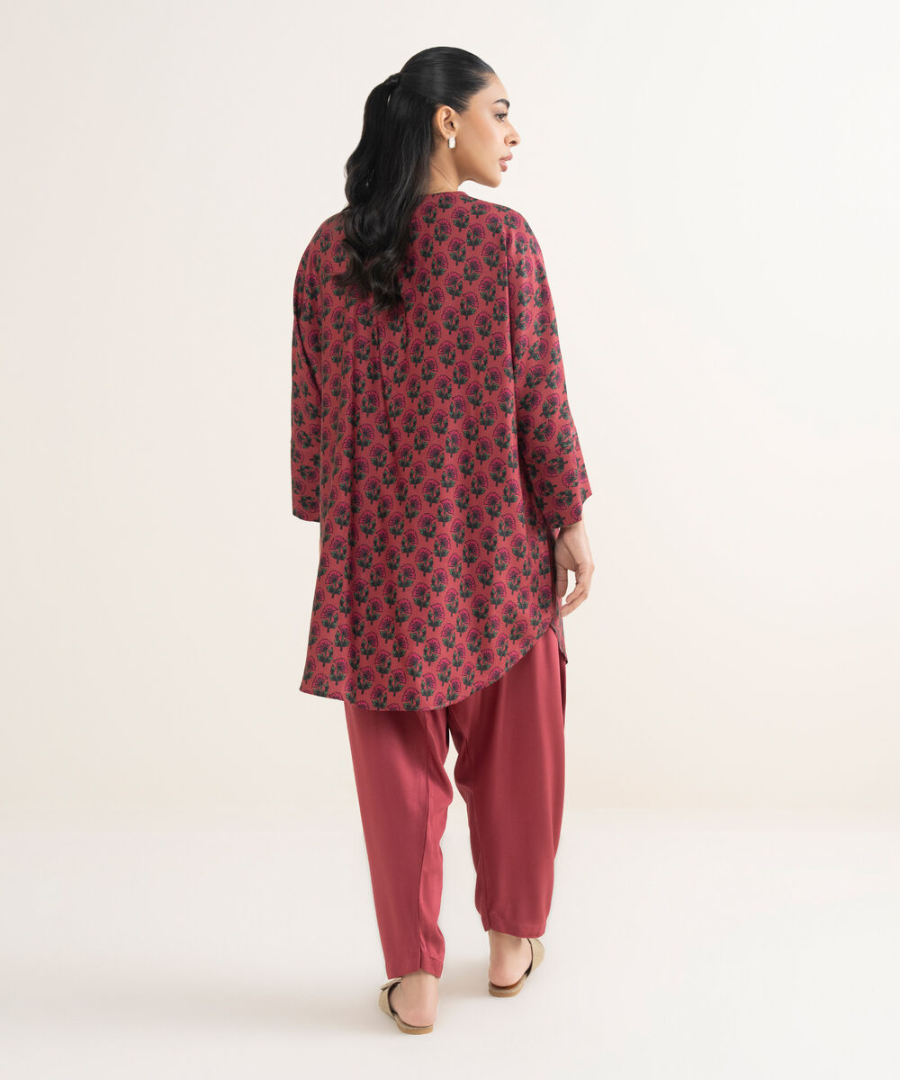 Women's RTW Bedford Printed Pink Boxy Shirt