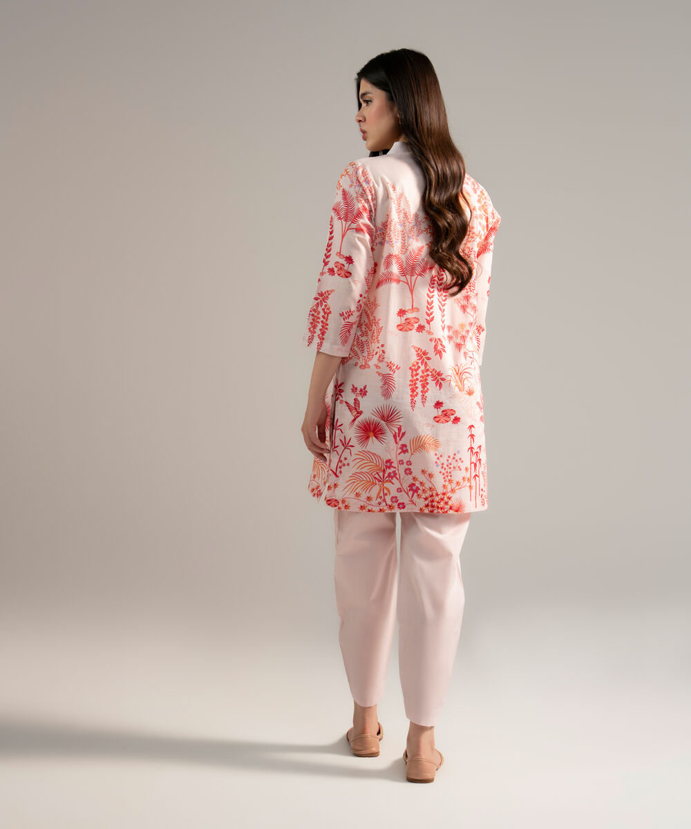 Women's RTW Lawn Printed Pink 2 Piece Suit