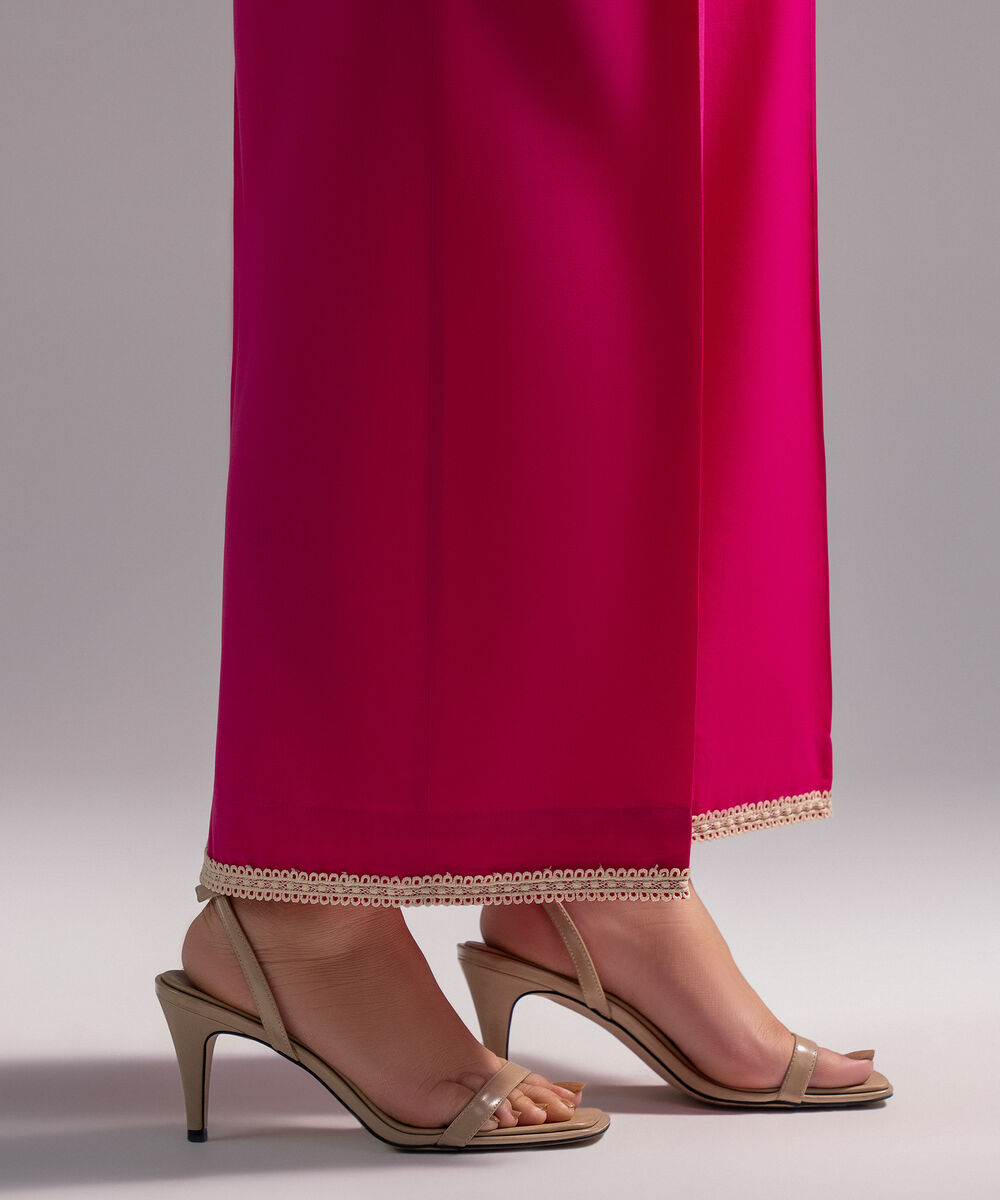 Women's RTW Cambric Solid Pink Culottes