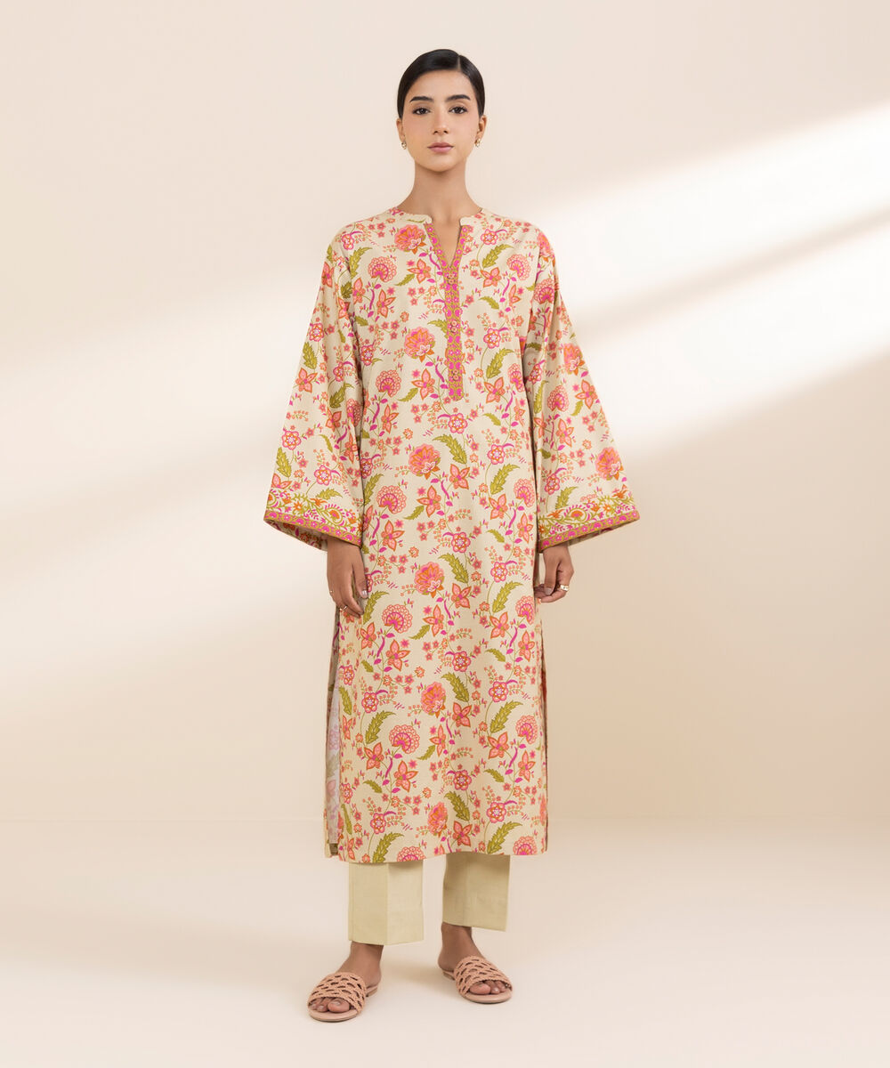 Women's Unstitched Lawn Printed Multi 2 Piece Suit